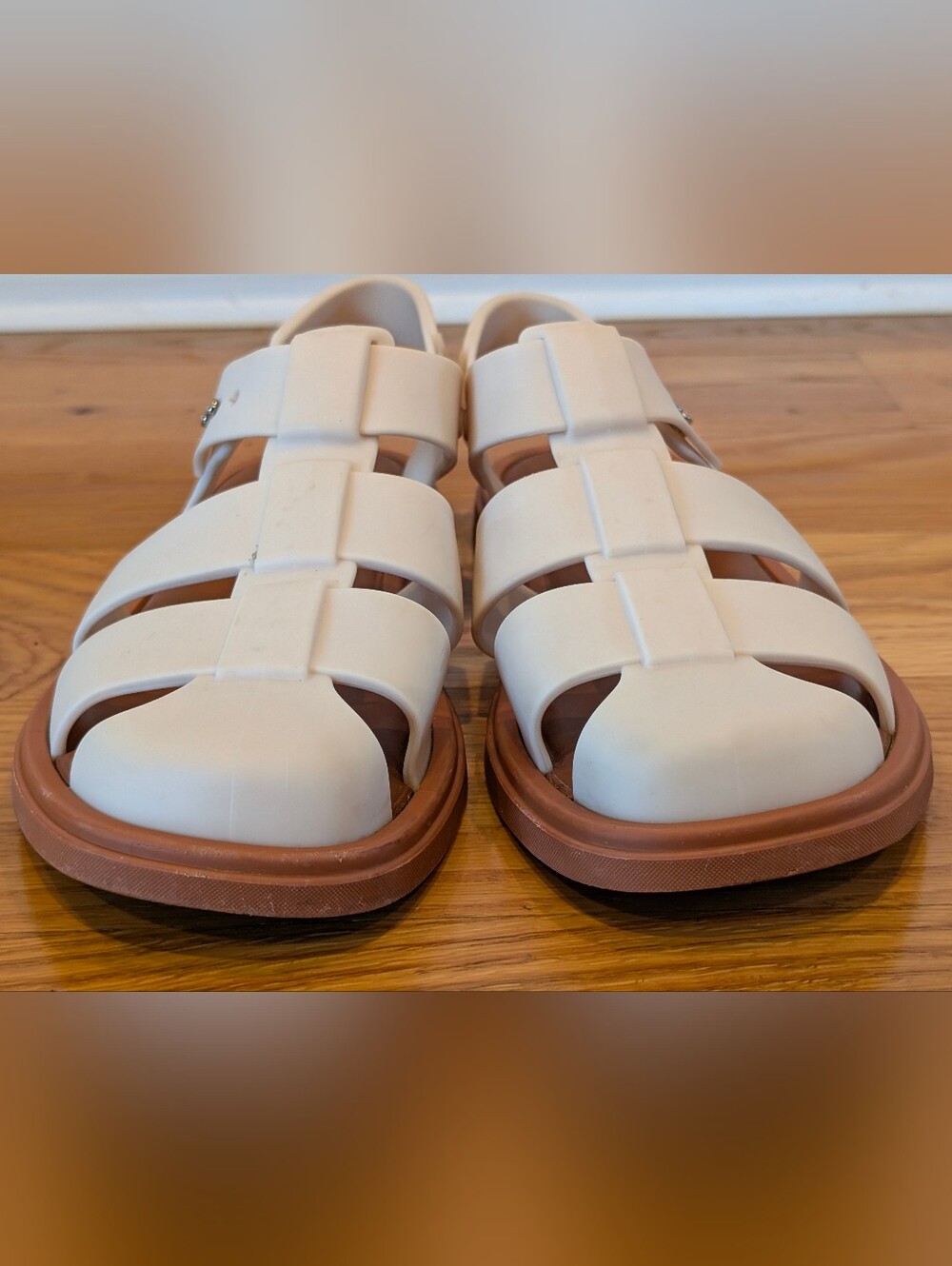 Melissa Emma Beige Sandal Fisherman Style Women’s Size 8 - Picture 3 of 11